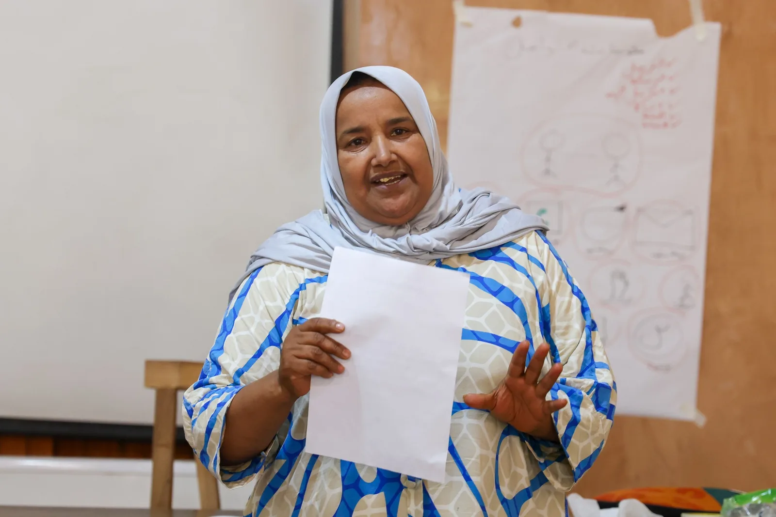 An elected woman speaks during a bootcamp workshop